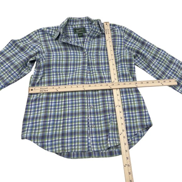 Woolrich Womens Plaid Long Sleeve Flannel Shirt Green & Blue‎ Button-Down Size S - Picture 3 of 5